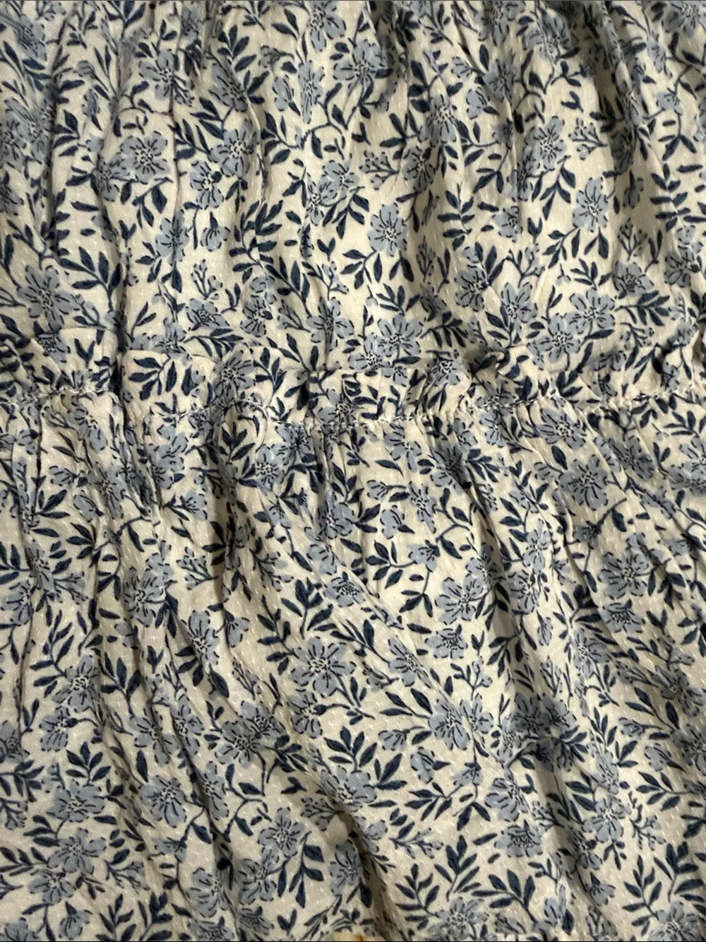 Two-Piece Floral Crop Top & Skirt Set - Blue & White